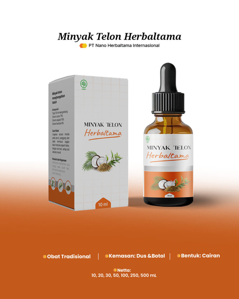 Mock up minyak telon herbaltama