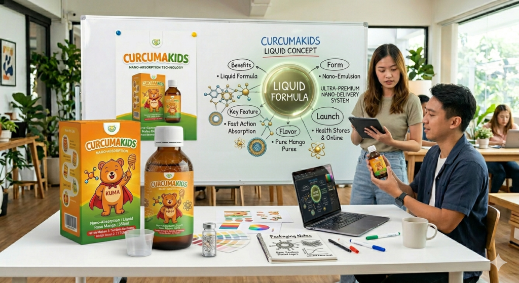 Maklon Produk Anak: Curcumakids, CurcumaMax Kids product concepts