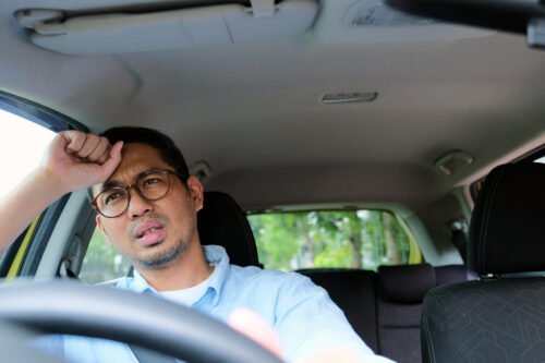 pengemudi yang sedang pusing